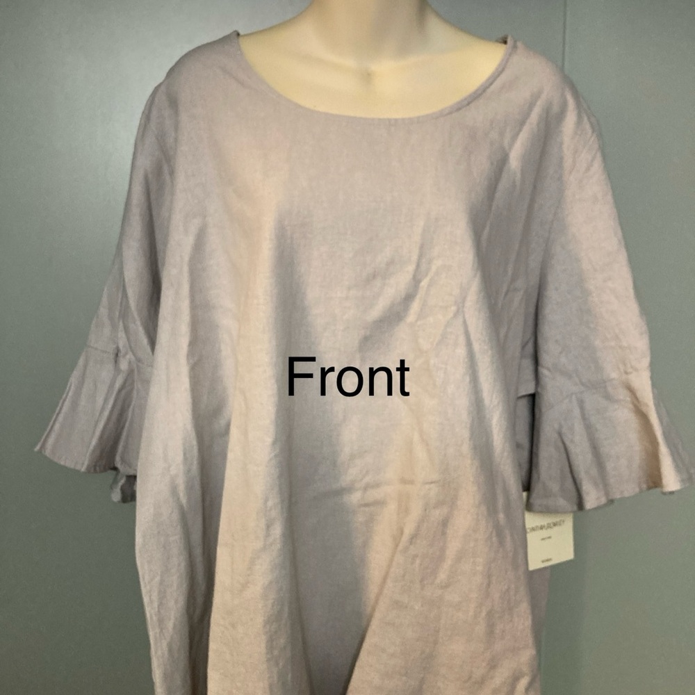 Cynthia Rowley Gray Bell Sleeve Blouse